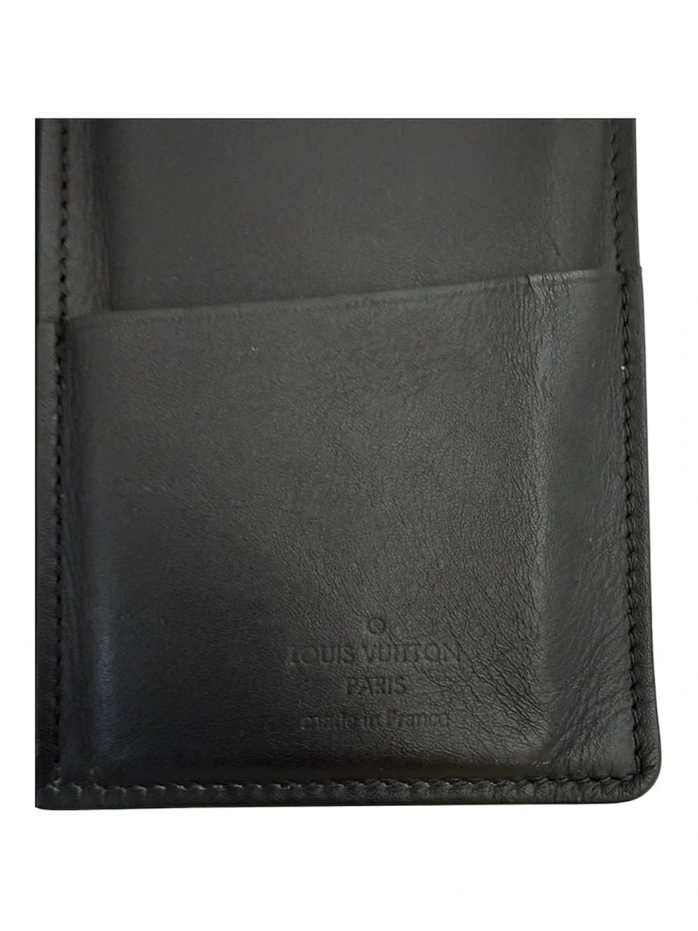Louis Vuitton Damier Infini Brazza Wallet Black Leather Long Bifold Mens Wallet
